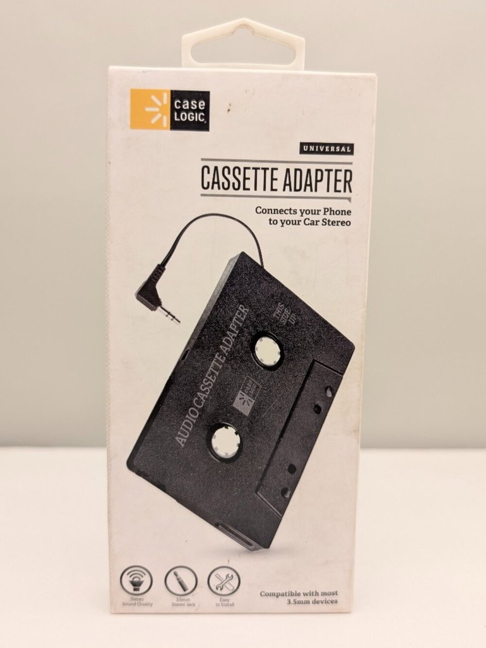 CASE LOGIC Universal Cassette Adapter | For Older Car Stereos | CL-MC-TA-100-BK